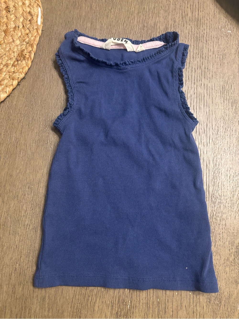 Mini Boden girls ruffle tank 5-6y